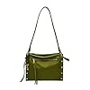 Fossil Women's Allie Leather Satchel Purse Handbag, Green Olive