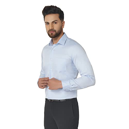 Image of Blackberrys Men's Cotton Solid Slim-Fit Formal Shirts