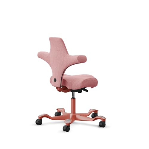 Image of HAG Capisco Standard Chair-Blush Rose Frame-Upholstered Pink Blush