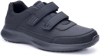 SPIEZ Non Slip Shoes Men - SRC Kitchen Shoes for Chef, Slip Resistant Trainers, Breathable Restaurant Shoes Black UK 6.5-11