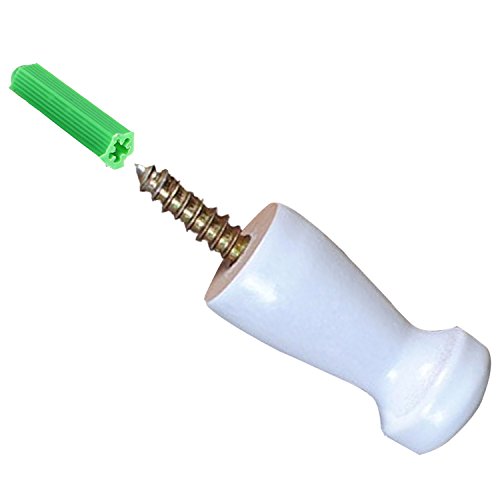 Maosifang 6 Pieces Solid Wood Wall-Mount Robe Hook Coat Hook Towel Wall Hook Shaker Pegs With 6 Pieces Self-Drilling Screw,White #TOP4