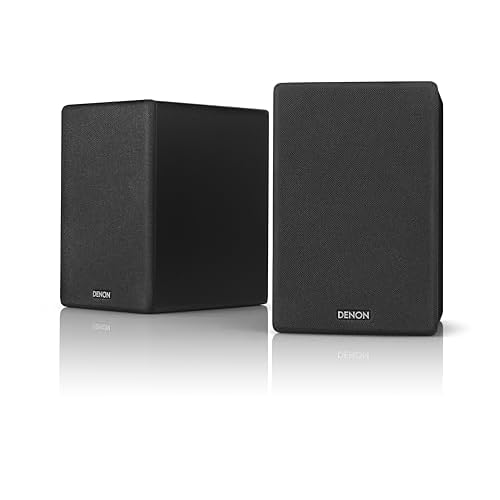 Denon SCN10 Speakers, Two-Way HiFi Speakers for TV Sound System, 2x 65W, Compatible with Receivers & Amplifiers, Elegant Design – Black SCN10BKEM