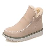  2018 Zapatos Invierno Mujer Botas De Nieve Calzado Felpa Forradas Caliente Al Aire Libre Boots Moda Antideslizante Botines Beige 39 EU