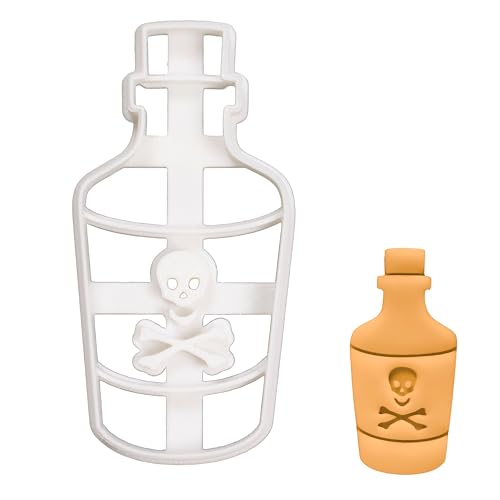 BAKERLOGY Poison Potion Bottle Cookie Cutter - Detailed Biscuit Cutter Design for Baking and Crafts, Ideal on Fondant, Dough, Clay