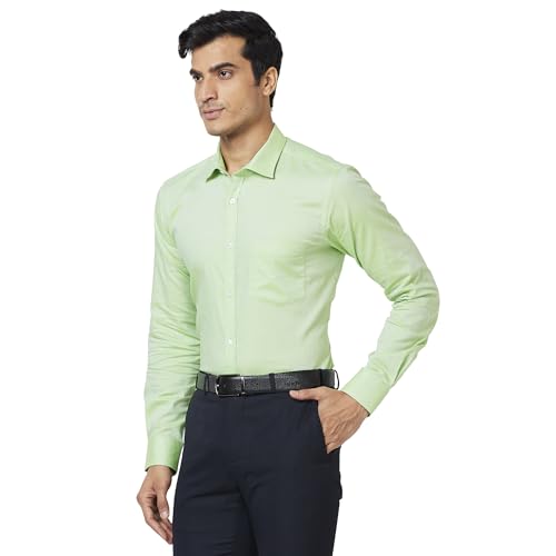Image of Park Avenue Men's Pure Cotton Structure Pattern Slim Fit Semi Cutaway Collar Full Sleeve Formal Shirt