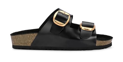 Image of AFROJACK Orginal Leather Sandals | Casual Sliders For Womens Stylish, Outdoor & Fashion Forward, Comfortable Cork Sandals for Women With Natural Cork and EVA Sole (sw406)