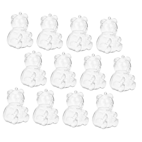 Healeved 12個 透明ベア形お菓子箱 結婚式 誕生日 ベビーシャワー用スナック包装ボックス 丈夫で実用的なパーティー記念品容器