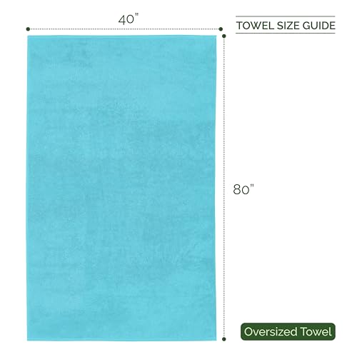 Image of Elegant Comfort Three Line Popcorn Extra Large Luxury Bath Towel - 40 inch x 80 inch inch, Premium Hotel Spa Quality 1 Piece Oversized Bath Sheet 100% Turkish Cotton Super Soft Highly Absorbent, Aqua