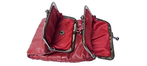 Eclipse Full Lamb Skin Leather Coin Purse (Light Burgundy)3