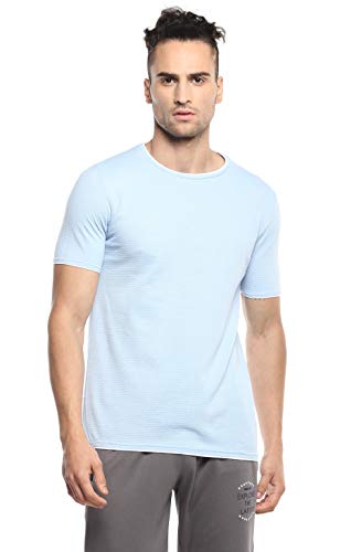 Image of Alan Jones Clothing Men's 100% Cotton Regular Fit Double Collar Round Neck T-Shirt