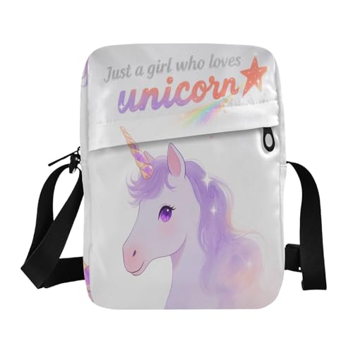 Just A Girl Who Loves unicorns mens messenger bag crossbody mens crossbody bag Women's Cross Body Purse Adjustable Strap for Outdoor Daily Travel
