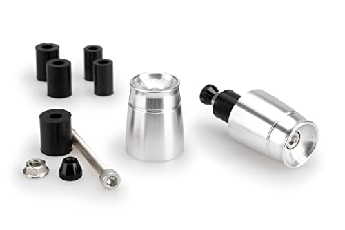 Embouts de guidon sport Puig 21011P en aluminium usiné argent pour moto