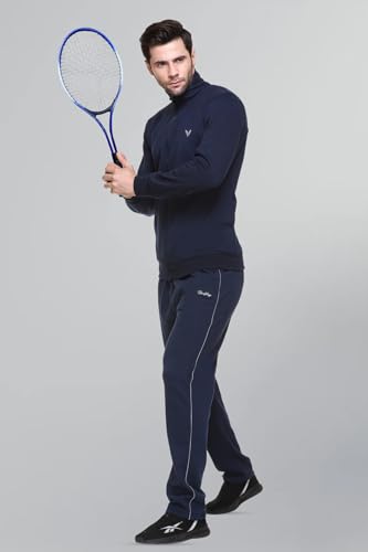 Image of GODFREY Zipper Track Suit For Man Winter Wear High Neck Cotton Tracksuit- Co ords For Men Regular Fit