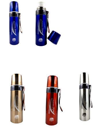 AdiChai Double Walled Stainless Steel Vacuum Flask Hot And Cold Water Bottle - Capacity 1000 ML (Random Color)