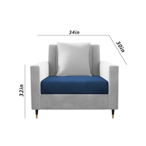 Image of Casaliving Garcia 3+2+1 Seater Sofa Set for Living Room (Blue Grey Colour) Premium Fabric Sofa