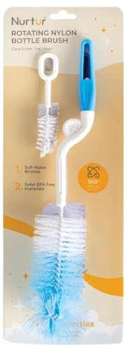 Nurtur-Bottle Brush + Teat Brush (Plastic Bristles)-Multi - TCNR-355