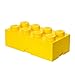 Brique de rangement LEGO 8 plots, Boîte de rangement empilable, 12 l, jaune