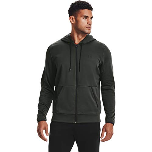 Under Armour Men's Armour Fleece Full Zip Hoodie, Baroque Green (310)/Black, XX-Large, Baroque Green (310)/Black, XXL
