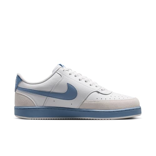 Nike Mens Court Vision Lo Suede Sneakers White OFF WHITE/WORK BLUE - Image 5