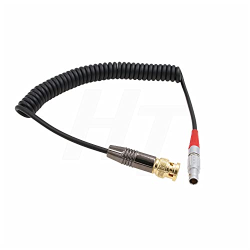 HangTon Timecode Sync Coiled Cable 5 Pin to BNC for Sound Devices Mixer Ambient NanoLockit to Zoom F4/F8 Recorder and CANON C300/C500 - Image 3