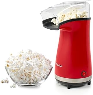 Nostalgia Air Popper Popcorn Maker – 16 Cups Oil-Free Pop Corn – Includes 4-oz Measuring Cup – Perfect for Family Movie Nights – Red