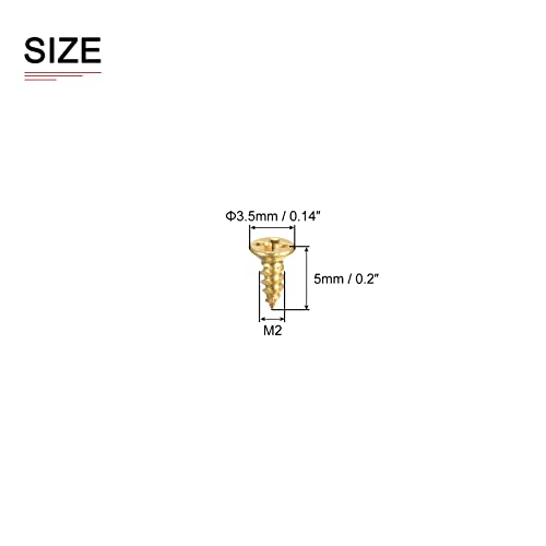 Tornillos de madera M2x5mm de latón Phillips DTGN Pack de 100 miniatura 2