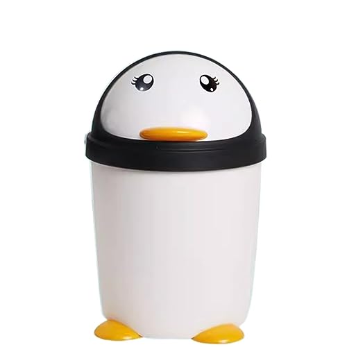 Caneca de basura grande con tapa forma pingüino