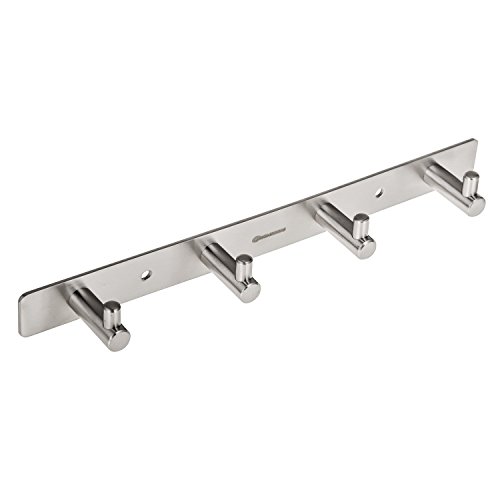 HOMEIDEAS Coat Hook Rack Wall Mounted 11-Inch SUS304 Stainless Steel Brushed Nickel Towel