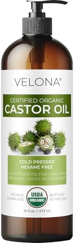 velona USDA Certified Organic Castor Oil - 16 fl oz (With Pump) |...
