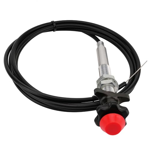 Camotokiit 55204 Control Cables,Adjustable Throttle Cables with 2 in. Black Knob, 10 Ft. Length Universal