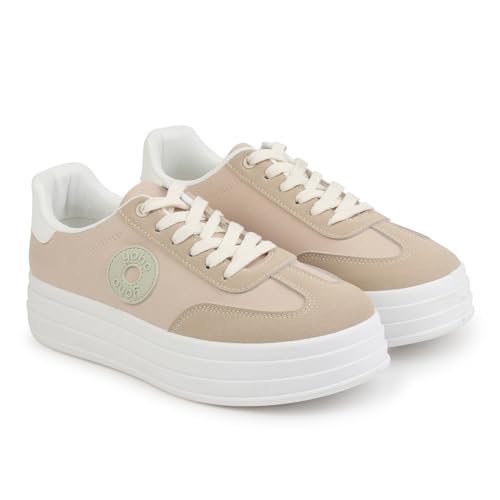 Image of YOHO Chunky Sneakers for Women | Canvas Upper, Cushioned Insoles & Lightweight Casual Shoes for Everyday wear | CAS 105