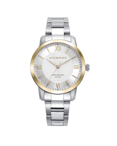 Montre Viceroy en acier inoxydable bicolore pour femmes grand modèle chic 41138-83