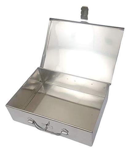 Image of Steel Storage Boxes,Cash, Pooja Peti,Organizer,Safe Locker Box 8 inch & 9 Inch, Storage Box (Steel) With Laser Print Design (Smal & Medium)