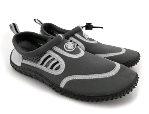 Hardcore Mens Water Shoes; Quick Drying Aqua Socks for Barefoot Running, Swimming, Poolside Fun at The Water Park, Camping, Yoga or Surfing at The Beach