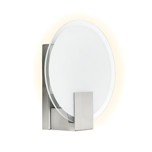 BRILLIANT Sonian Wandleuchte rund – Wandlampe mit E14 Fassung in Eisen/Weiß – LED-geeignet & optional dimmbar – Beleuchtung für Flur, Wohnzimmer & Schlafzimmer