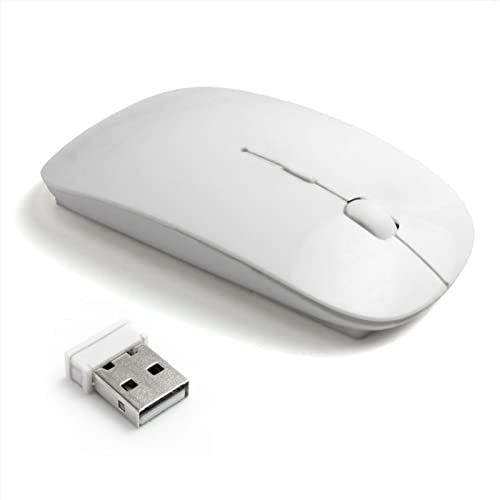 WedDecor Souris optique sans fil blanche 2,4 GHz 1200 DPI pour ordinateur portable, PC, tablette, ordinateur portable, ultrabook, jeu de travail