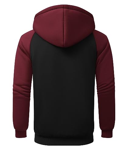 Image of GEEK LIGHTING Men's Fleece-Lined Zip Up Hoodie, Thick Hooded Jacket Winter Warm Athletic Sweatshirt