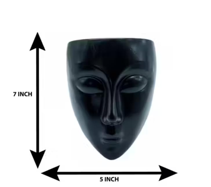 Image of Wall Mounted Face Planter Set, Black and White, Decorative Indoor Plant Holder, Modern Home Decor, 4 Pieces (Plastic) (4)