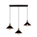 【Buen material】: todo el cuerpo de esta lámpara colgante integrada de 3 luces está hecho de metal. Y ella está bien construida.