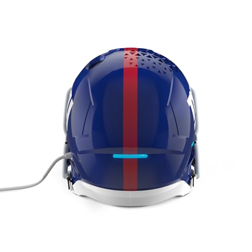 Image of NFL Echo Dot Bundle: Includes Echo Dot | Deep Sea Blue and Limited-Edition NFL Helmet Stand | New York Giants