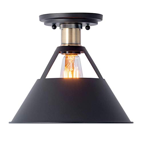 Luminaire de plafond vintage en métal noir mat premium