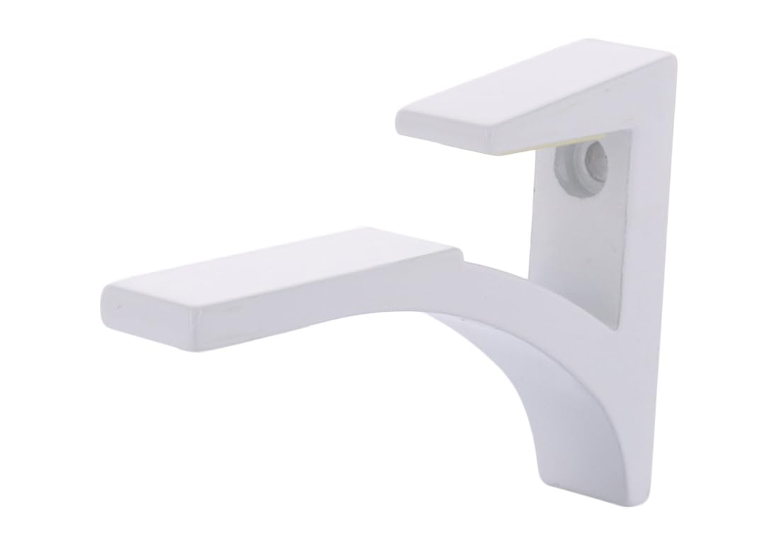 CRL White - Soporte para estante de vidrio de aluminio para vidrio de 3/8 pulgadas a 1/2 pulgadas