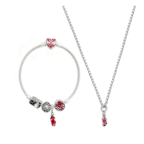standhustle Spider Charm Bracelet Set Cute Cartoon Jewelry Bracelet Accessory Gift for Women and Men (Silver2)