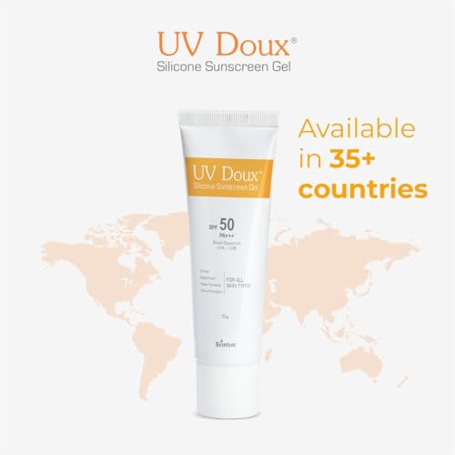 Image of Brinton UV Doux Sunscreen Gel SPF 50 PA+++ | Broad Spectrum UVA & UVB | No White Cast | Benzene-Free | Dermatologist-Approved | Non-Comedogenic | Water-Resistant | 30 g x 2