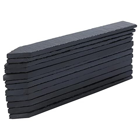 Slate Plant Labels (Pack of 12) - Natural Slate Garden Markers for Herbs, Pots and Garden - Reusable Slate Labels Cover