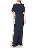 HALSTON Women's Drape Back Gown, Dark Navy, 4