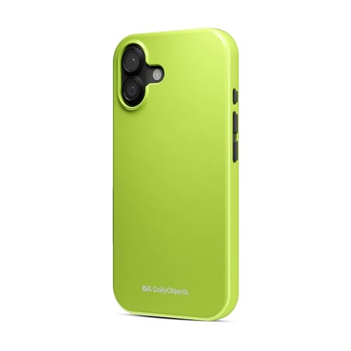 Image of DailyObjects Polycarbonate Enamel Bumper Magsafe Case for iPhone 16 Compatible with Mag-Safe Wireless Charging | Lime Hybrid Magnetic Back Cover