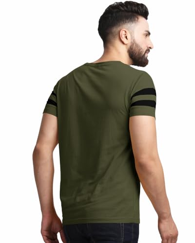 Image of Noble Monk Men Regular Fit T-Shirt | Round Neck | Half Sleeve | Self Design | Casual T Shirt for Men