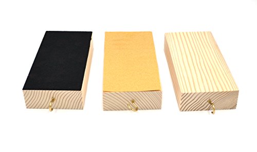 Image of Wooden Friction Block Set - Wood, Sandpaper and Felt Surfaces - Measure 6 x 3 x 1.25 inch Each -Made in the USA