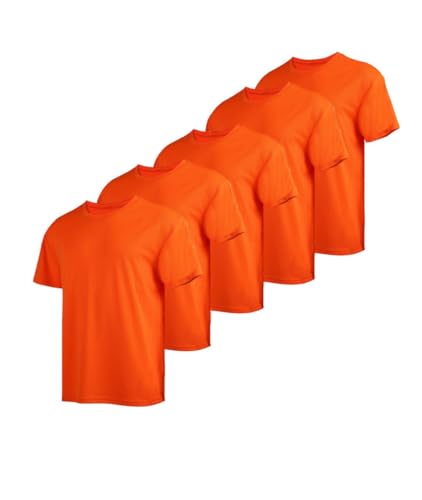 5 Pack Men’s Quick Dry T-Shirts Sport Short Sleeve Tennis Active Athletic Performance Running Summer Tops